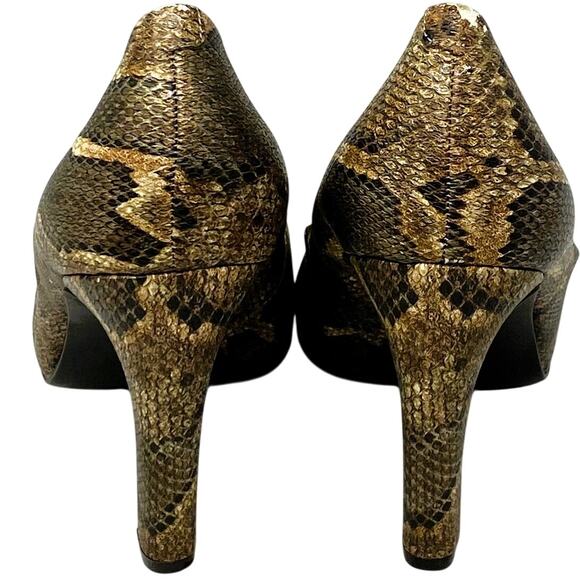 JESSICA SIMPSON Brown Snakeskin Pumps 4" Heel ~ Women's Size 9 - Picture 6 of 7